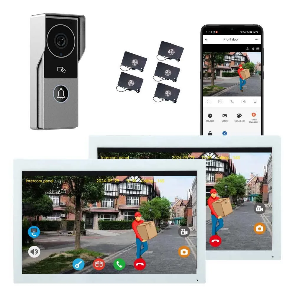 visiPower visiPower 2-pin Wired 2MP 10" WiFi Video Doorbell Intercom System White — product photo