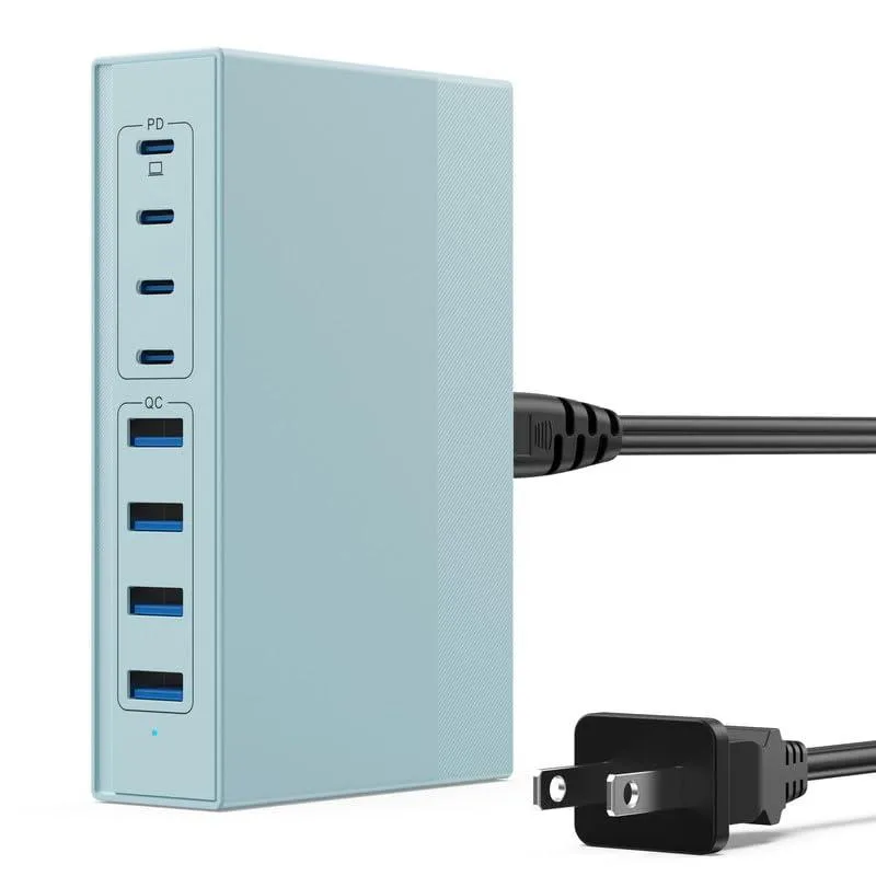  FOCHEW HX100P7 200W 8-Port GaN III USB Charger Light Blue — product photo