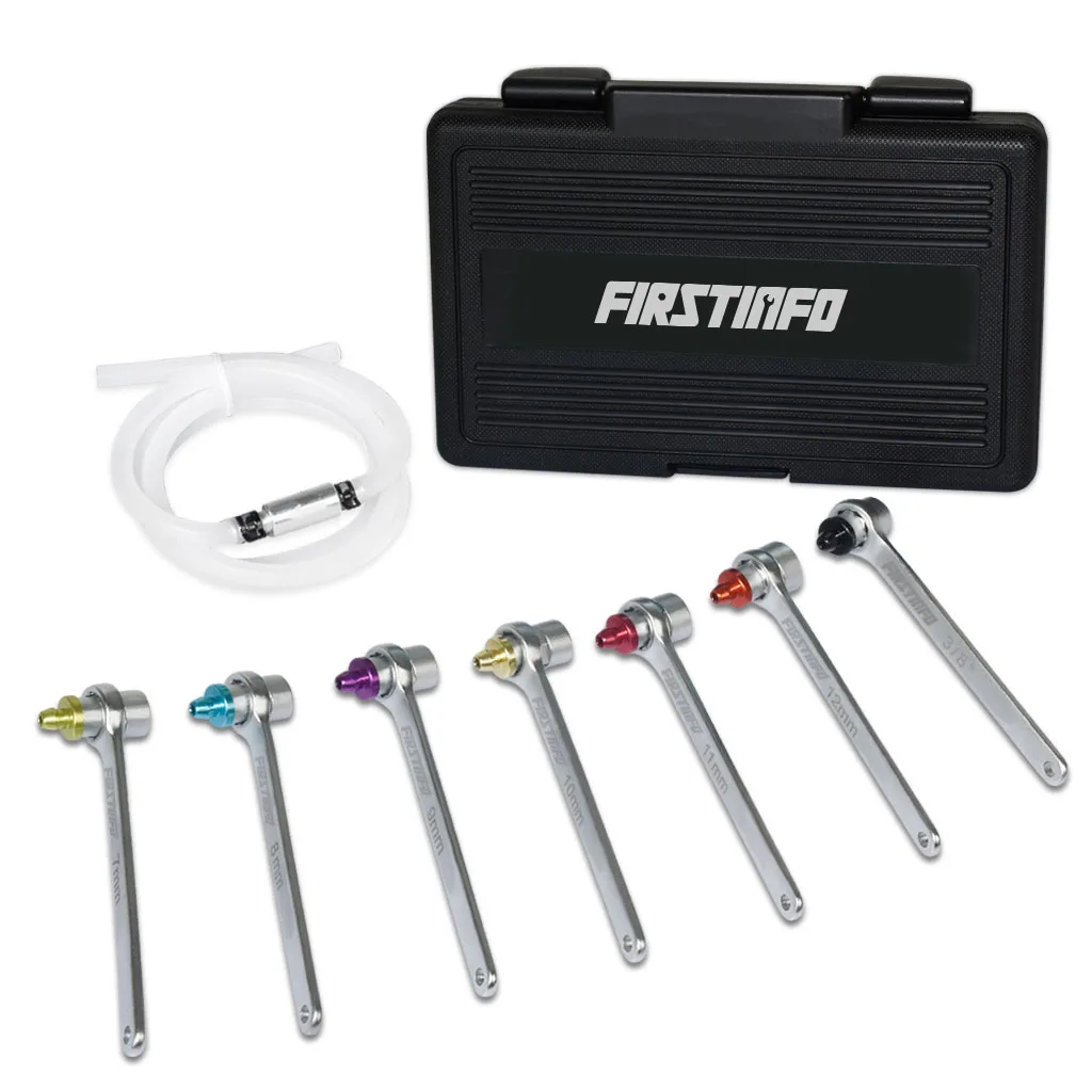 Firstinfo Tools Co., Ltd. Firstinfo Tools Co., Ltd. Brake Bleeder Kit 7-Piece 1.2M Hose 12-Point Wrench Check Valve — product photo
