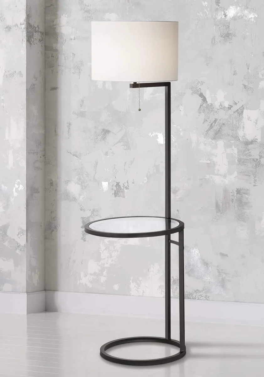 TUKO TUKO floor lamp with glass tray 62" black white — product photo