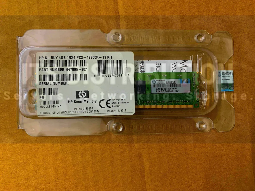 HPE HPE 4GB DDR3 1333MHz ECC Registered DIMM server RAM — product photo