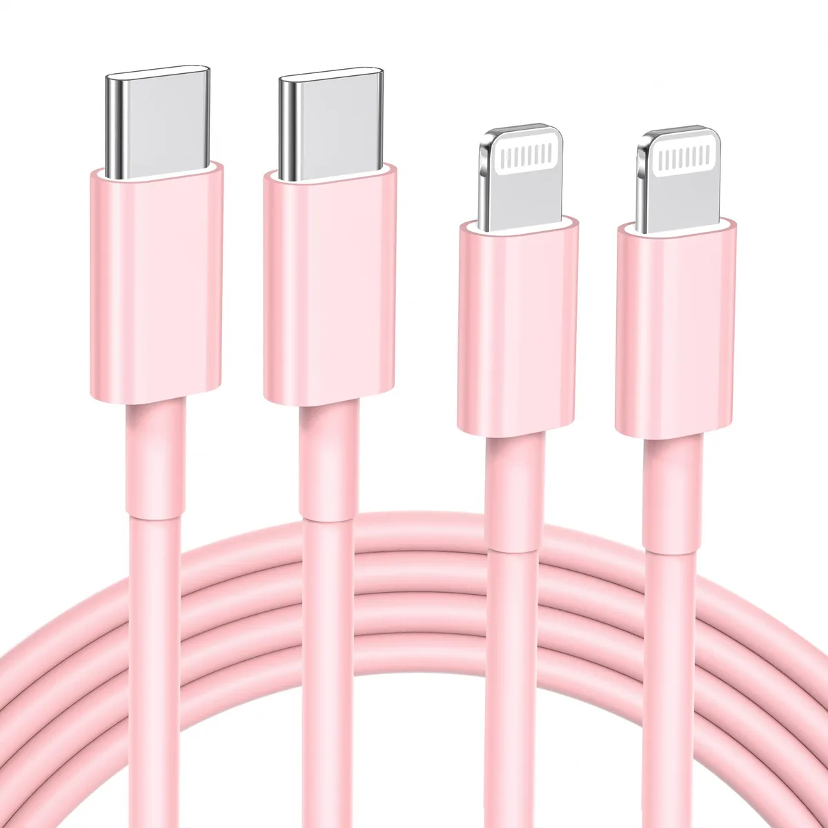 KEHIPI KEHIPI USB-C to Lightning Cable 2-Pack 6 ft Pink FY-CL-2P — product photo