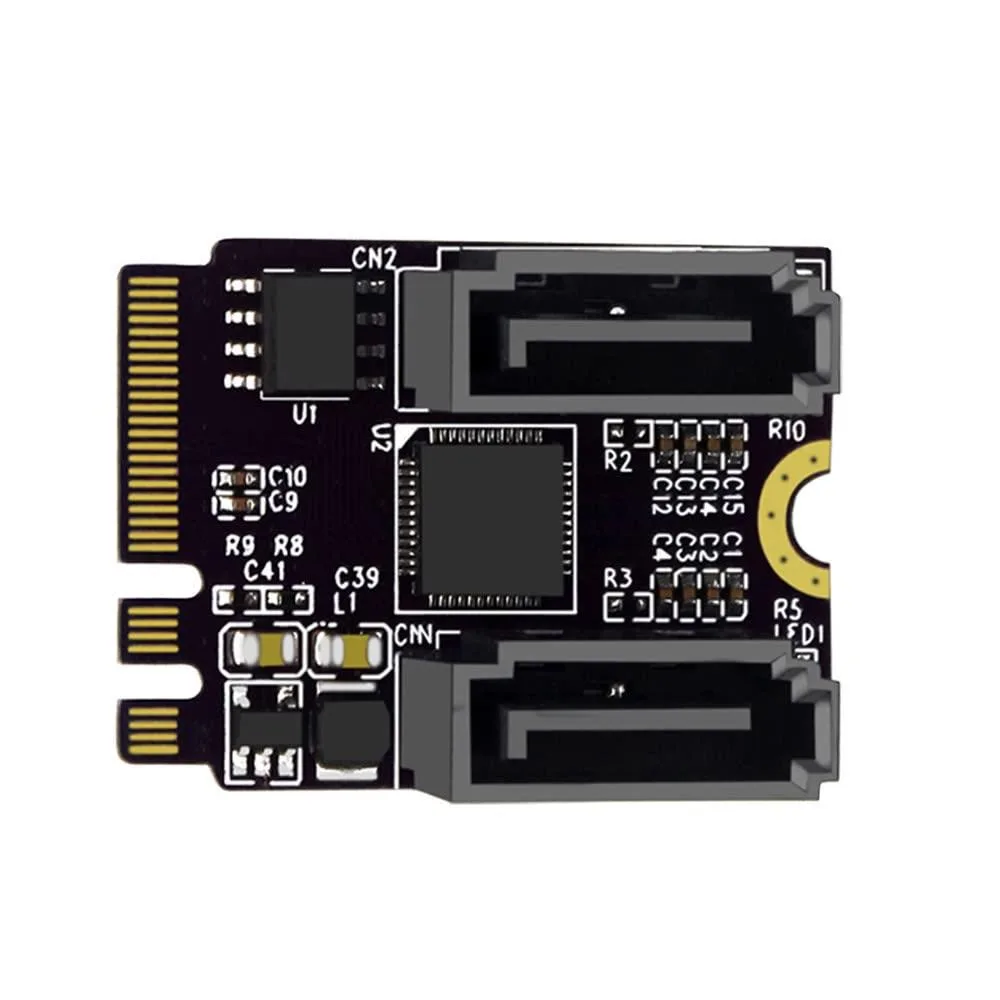 LORDWORLD LORDWORLD NGFF Key A+E PCIe to SATA 6.0Gbps Dual Port Adapter JMB582 2230 — product photo