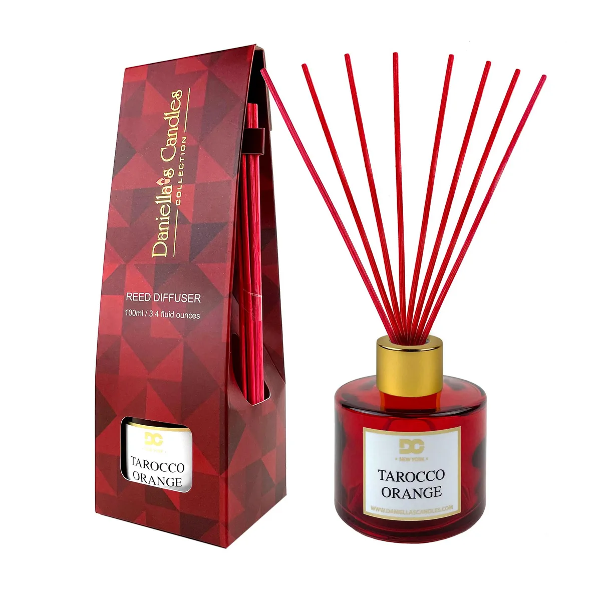 Daniella's Candles Collection Daniella's Candles Tarocco Orange Reed Diffuser Set Black home accent — product photo