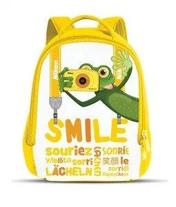 Yellow kids' backpack designed for Nikon COOLPIX S33 camera
