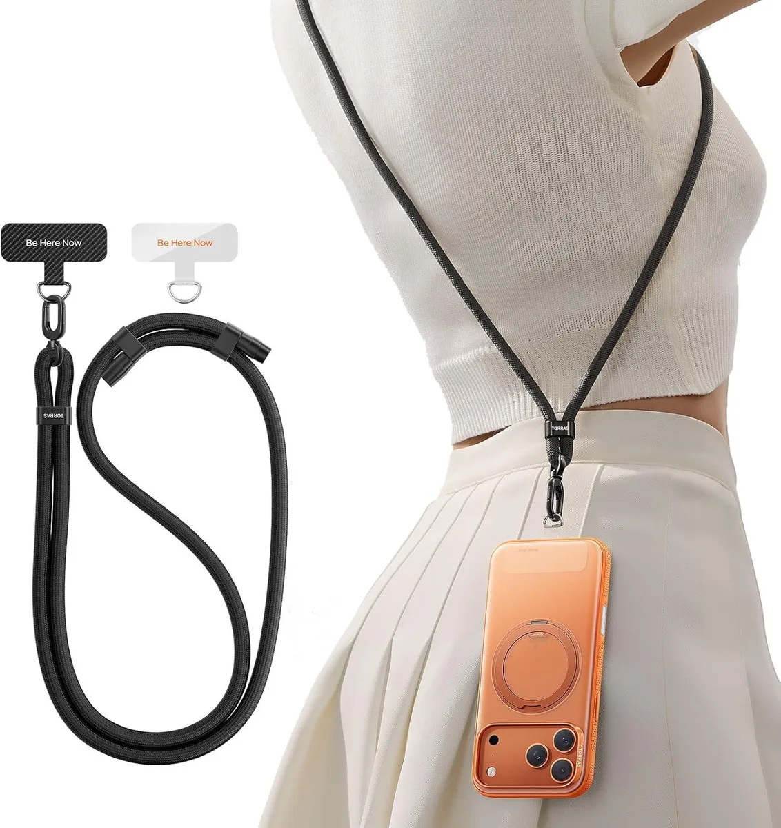 MCHOSE MCHOSE Phone Lanyard Crossbody 2 Tabs Adjustable 14-29.1in 66lb Black — product photo