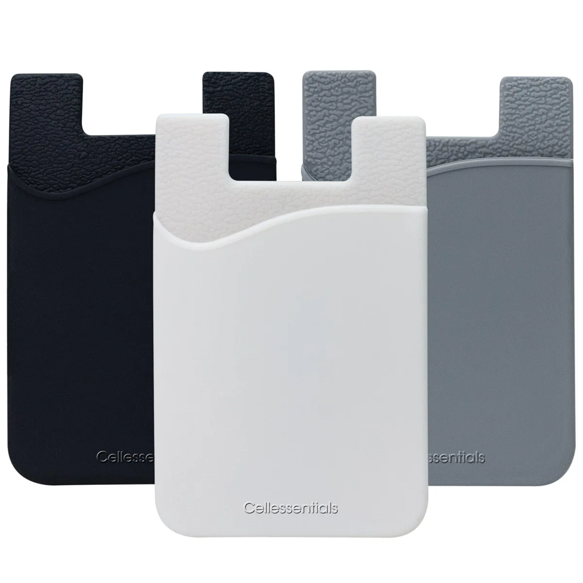  Cellessentials Silicone Stick-On Phone Wallet (Black, White, Grey) — product photo
