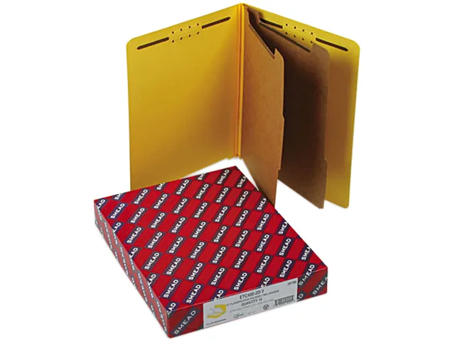 Smead Smead 26789 Pressboard End Tab Classification Folders, Yellow, 10/Box — product photo
