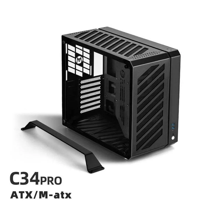 Mechanic master Mechanic master C34 Pro side penetrating 360 water-cooled E-ATX PC case Black — product photo