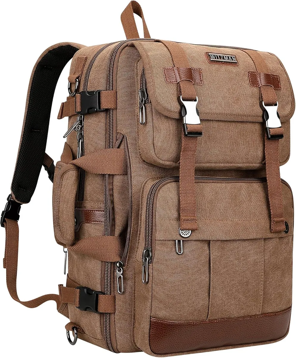 BFKK BFKK Canvas Travel Backpack 16 inch Brown — product photo