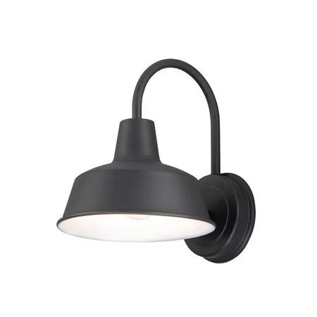 Black outdoor wall sconce with single light 8.25 inches wide