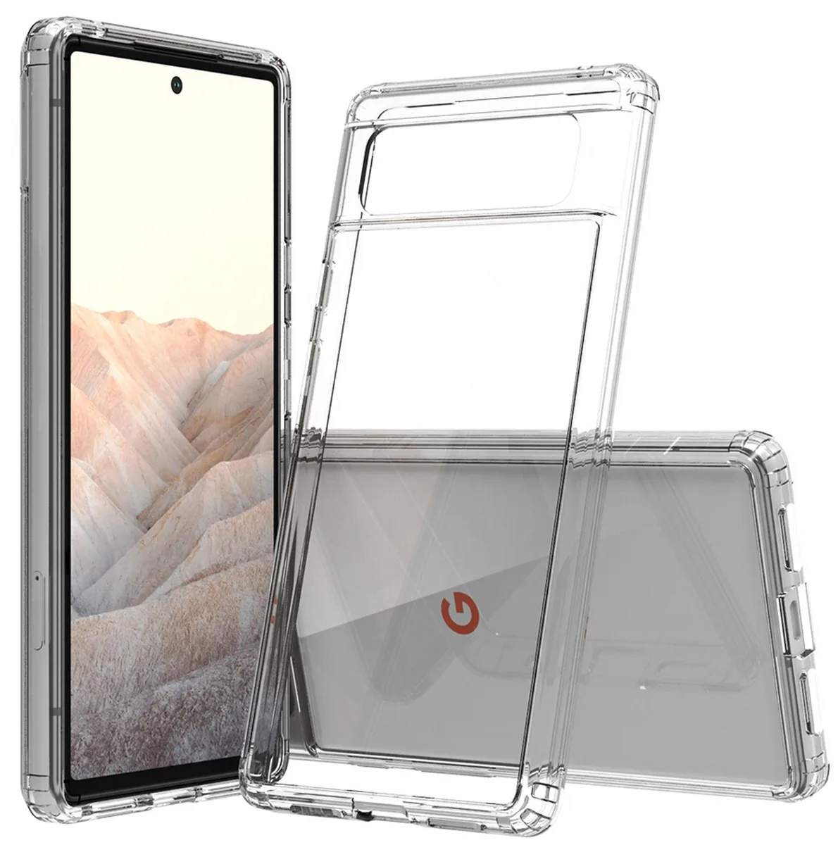 Nakedcellphone Nakedcellphone AquaFlex Hybrid Case with Anti-Shock Bumpers for Google Pixel 6 - Clear — product photo