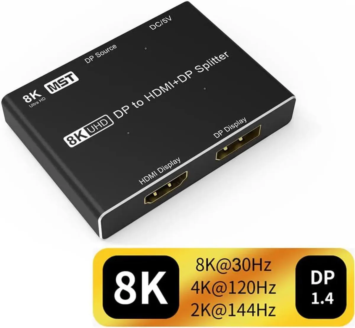 Vszerda Vszerda DisplayPort 1.4 MST Hub Splitter HDMI DisplayPort 2-Port — product photo