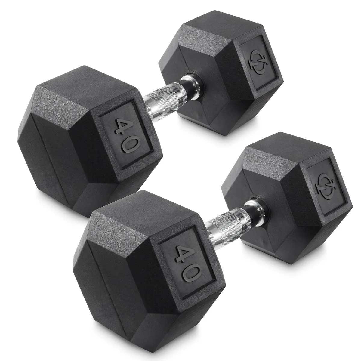 Philosophy Gym Philosophy Gym Rubber Coated Hex Dumbbell Pair 40 lb weight training — product photo