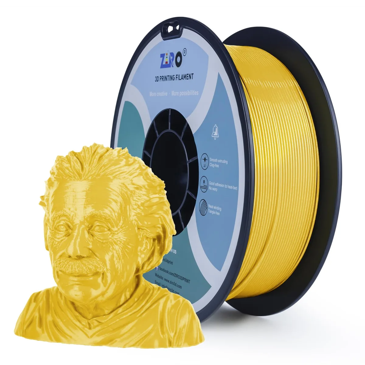 Ziro 3D Ziro 3D PLA Pro Filament 1.75mm 1kg Metallic Gold 3D printers accessory — product photo