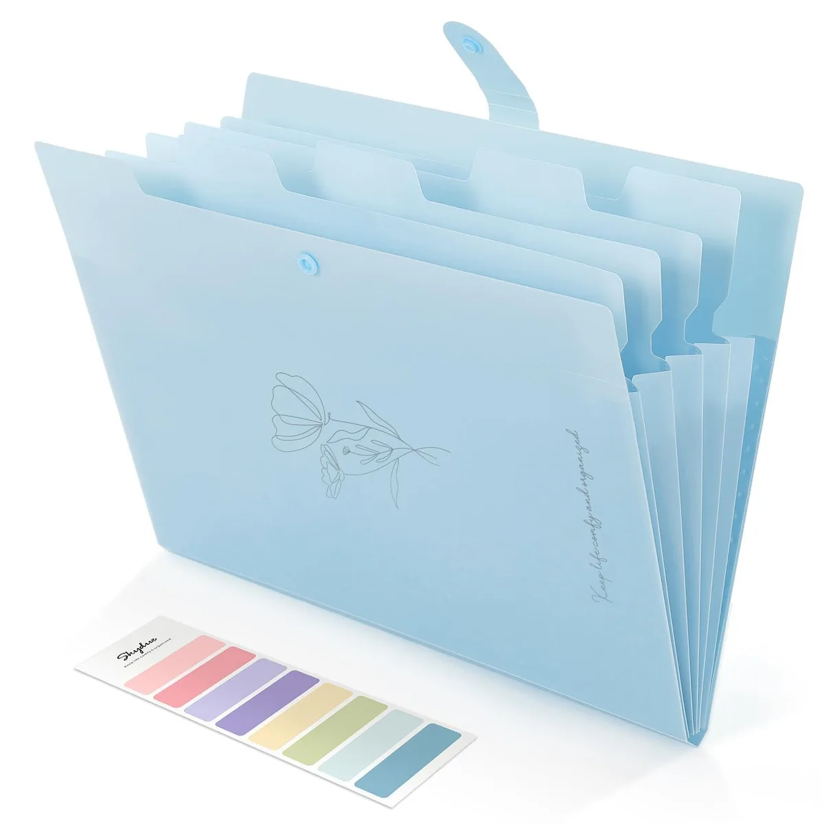  SKYDUE 12311WJJ-Babyblue Expanding File Folder 5 Pockets Letter Size — product photo