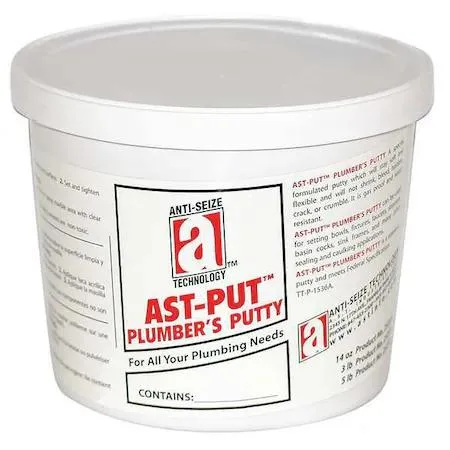 White plumber's putty paste in a 5 lb tub