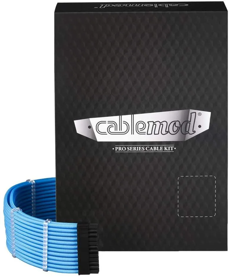 CableMod CableMod RT-Series Pro ModMesh Sleeved Cable Kit ASUS Seasonic Light Blue — product photo