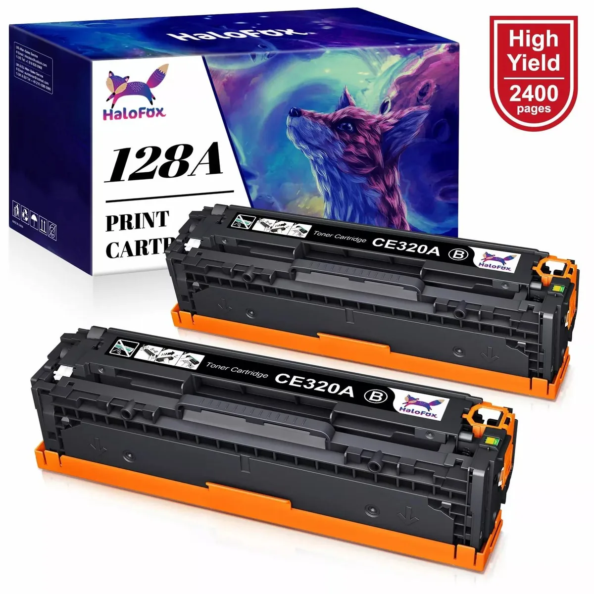 V4ink V4ink CE320A 128A Black Toner Cartridge 2 Pack CP1525 CM1415 fnw nw — product photo