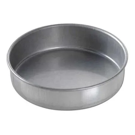 Silver round cake pan 6 inch diameter 1 1/2 inch deep aluminized steel