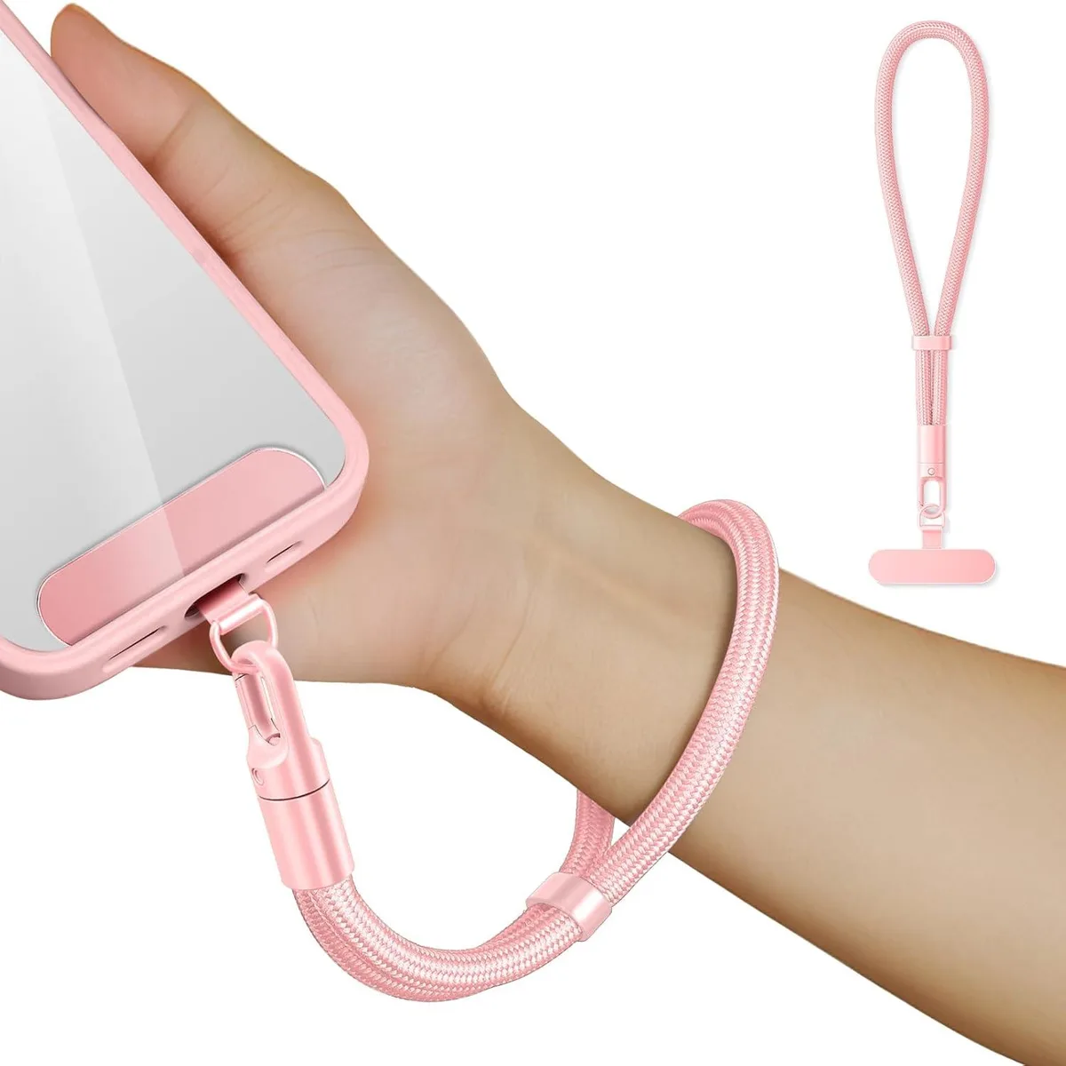 MCHOSE MCHOSE Self-Locking Phone Wrist Strap 0.4mm Clip 360° Hook Pink — product photo