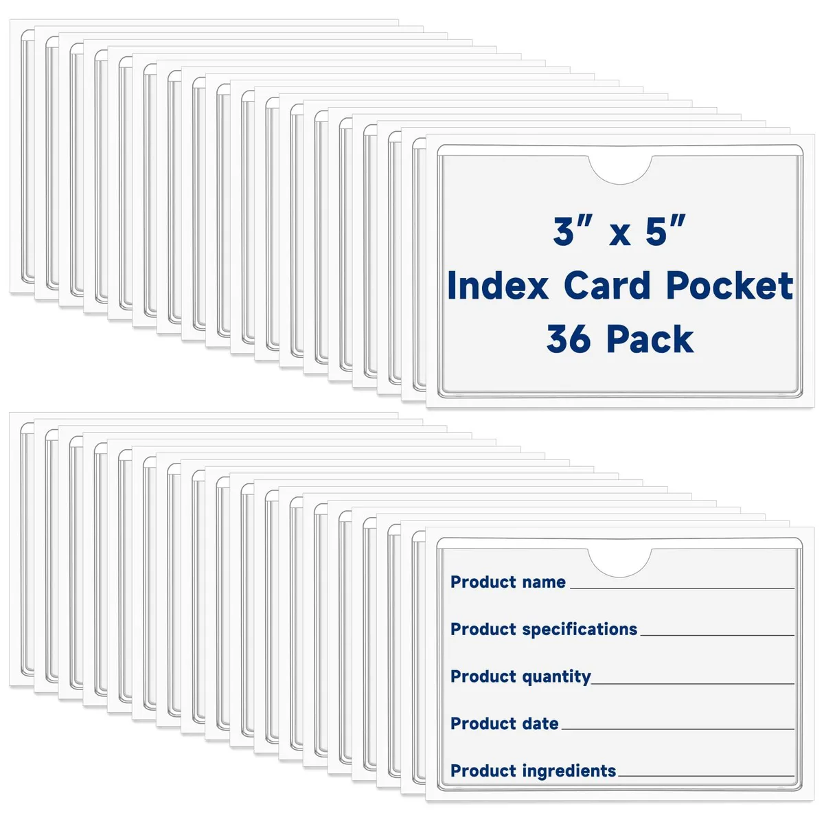 No Sew No Sew MR059 Adhesive Index Card Pockets 36pcs 5.3 x 3.7 in — product photo