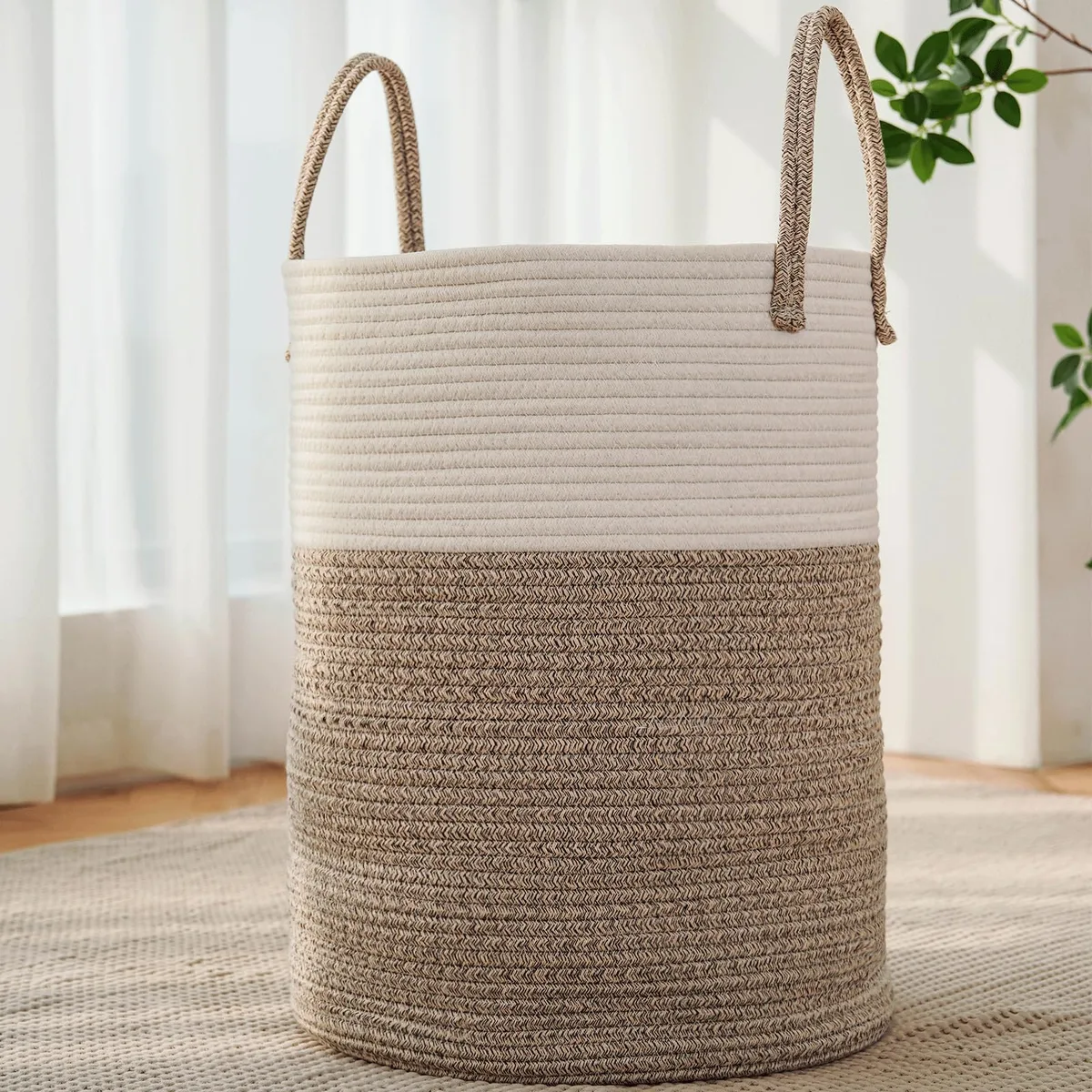 JMvicyroam 60L Cotton Laundry Tub Brown — product photo