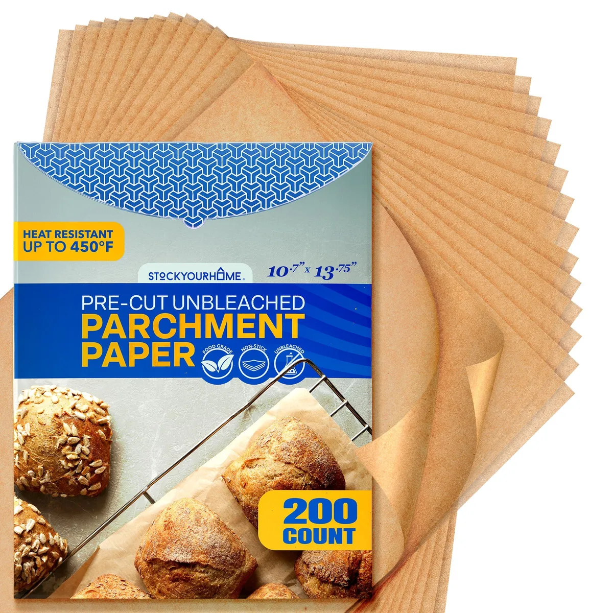  Stock Your Home Unbleached Parchment Paper Sheets 200 Ct 10.7x13.75 — product photo