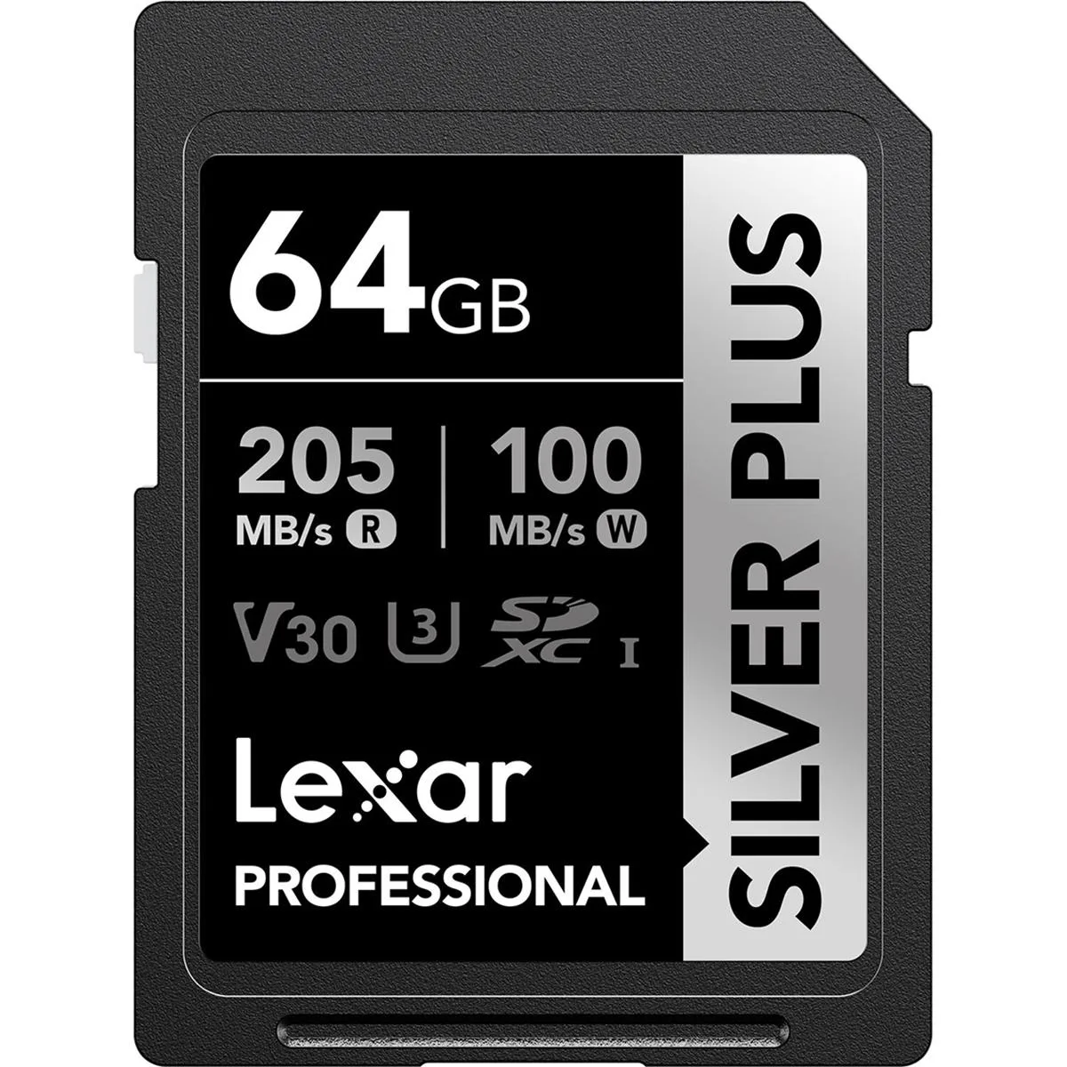 Lexar Professional SILVER PLUS SDXC 64GB memory card, silver finish