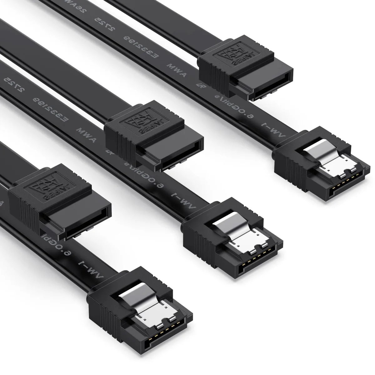  OHKIKOME sata-0012 3-pack SATA cable 15.7" 6 Gbps black — product photo
