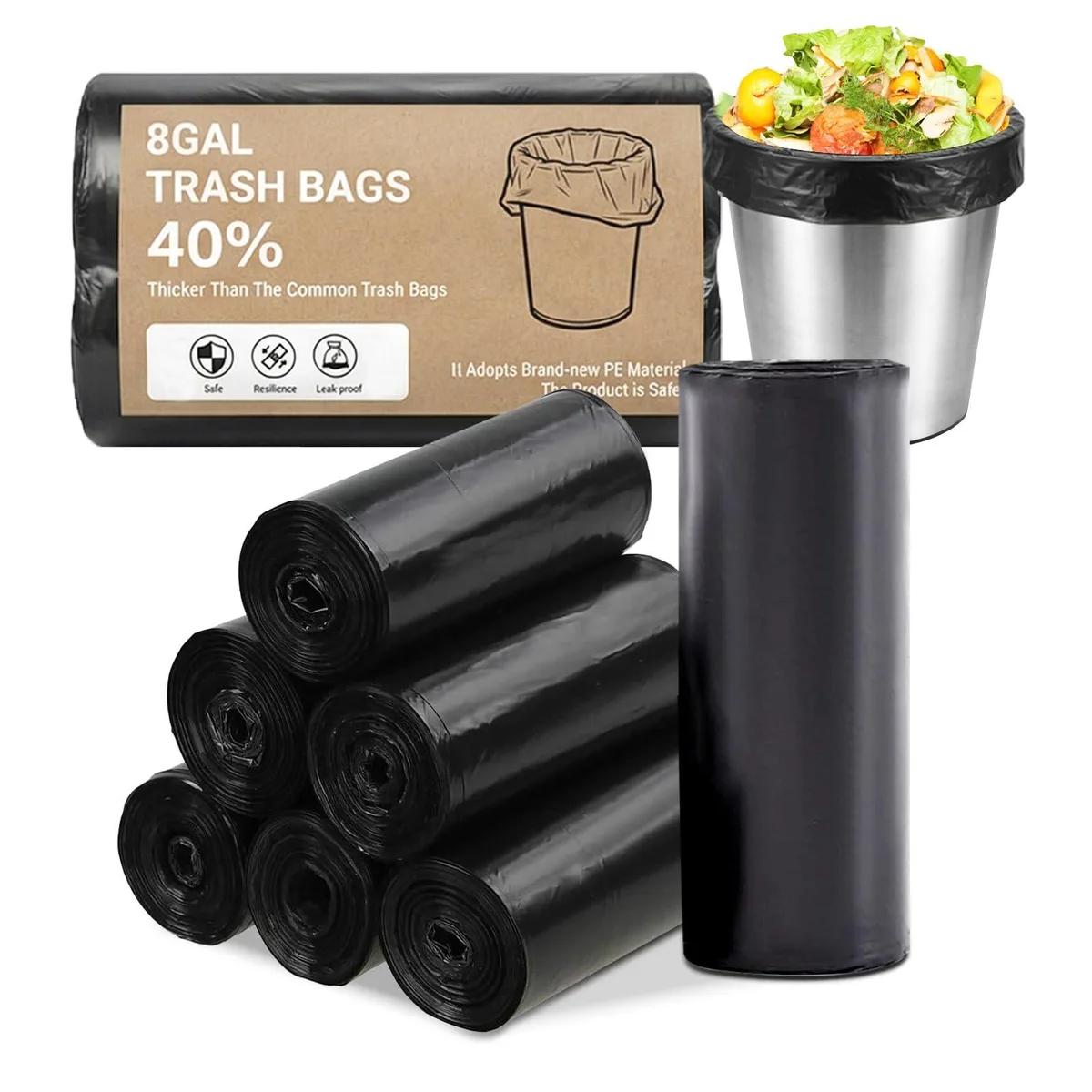 Offroaderman 8 Gal Black Trash Bags 40 Count 30L — product photo