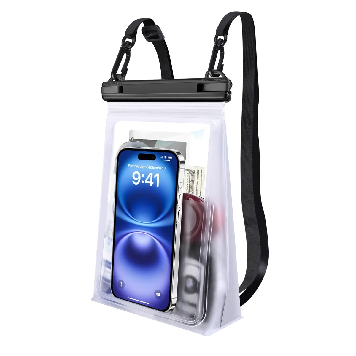  PEDVSTY LMK003 White Waterproof Phone Pouch 5.8 x 2.0 x 8.3 in — product photo