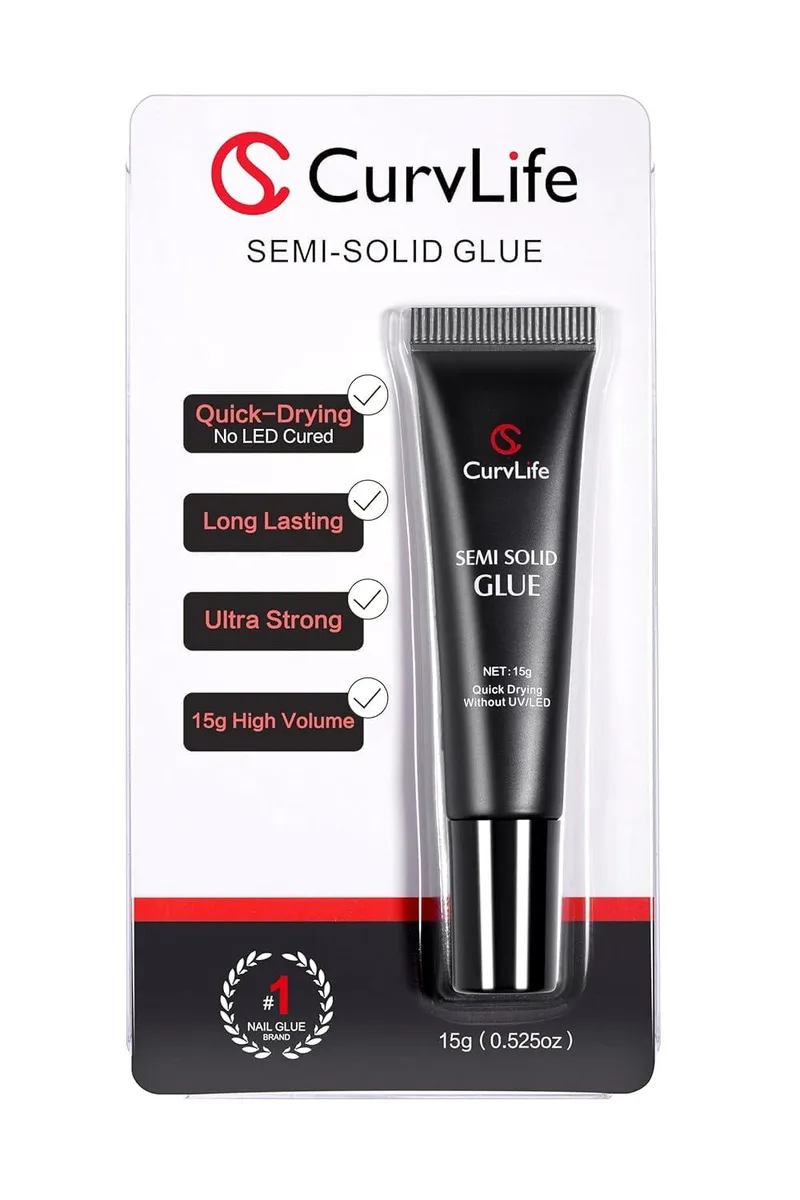 Clear 15g tube of semi-solid nail glue gel