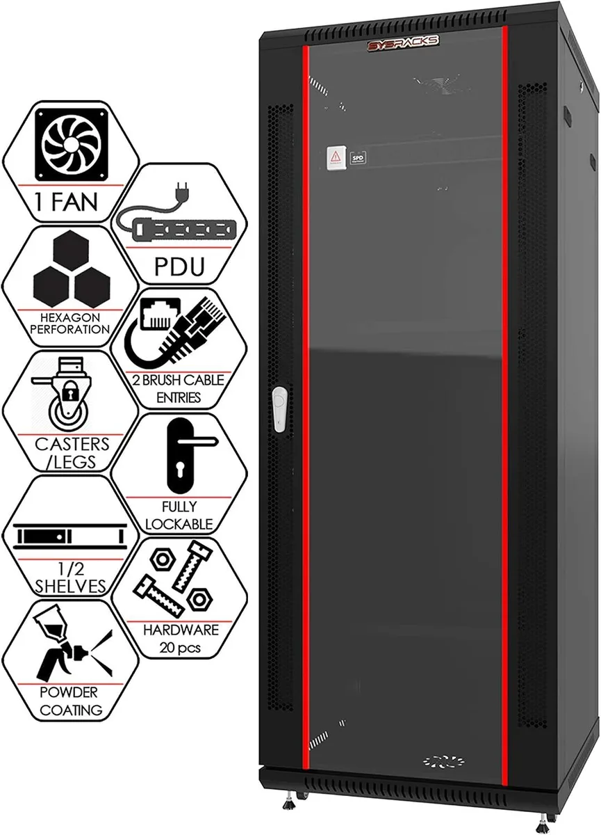TAURKENAM TAURKENAM 12U Wall Mount Server Rack 19" 24" Deep — product photo