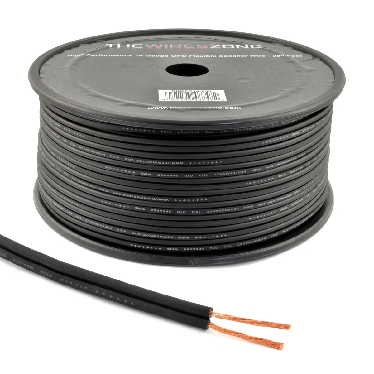 The Wires Zone The Wires Zone 16 AWG 250 ft Speaker Wire Black — product photo