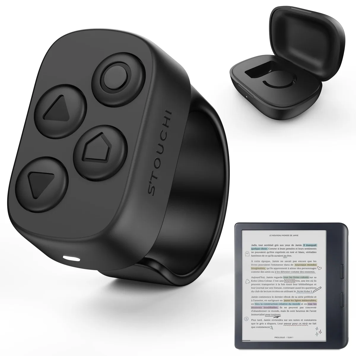  Stouchi CGD001-ST Page Turner Ring &amp; Case for Kobo Clara Libra Sage Elipsa 2E — product photo