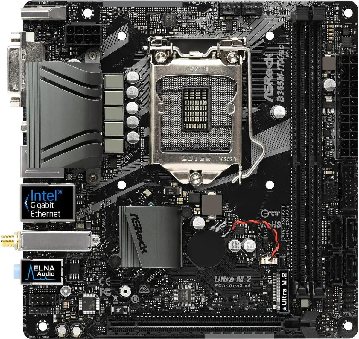 ASRock ASRock B365M-ITX/ac Intel motherboard — product photo