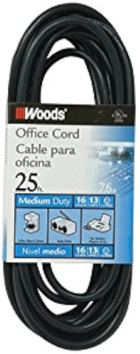 TAURKENAM TAURKENAM 5601 16/3 25-Foot Indoor Extension Cord Black — product photo