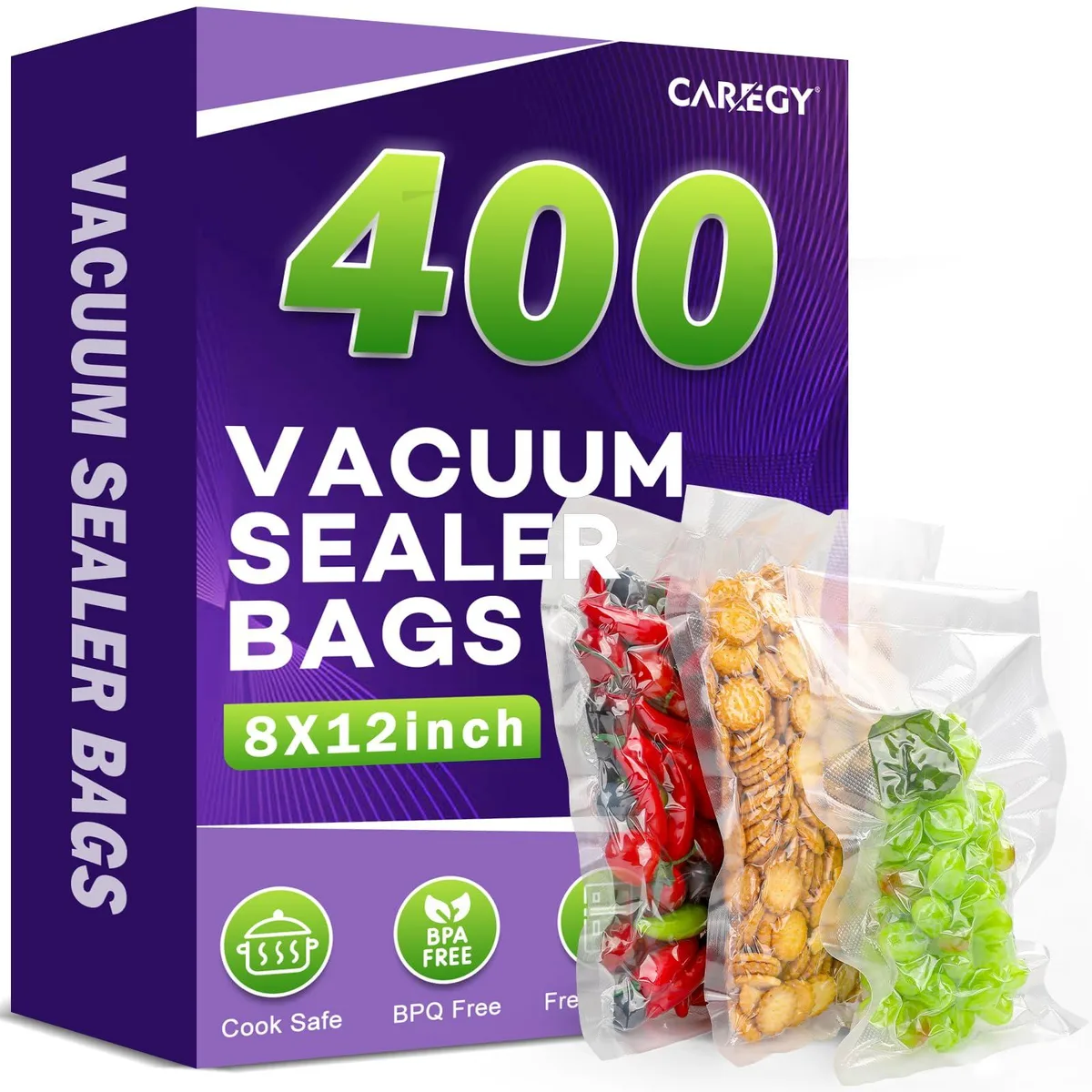  CAREGY Vacuum Sealer Bags 8" x 12" 400 Count — product photo