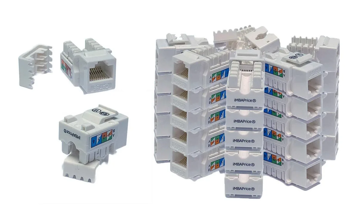 iMBAPrice iMBAPrice Keystone Punch Down Jack Cat-5e RJ-45 White Pack of 10 — product photo
