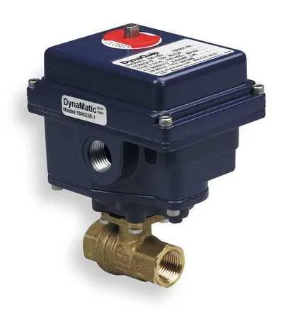 Dynaquip Controls Dynaquip Controls EHH24ATE20H 3/4" FNPT Brass Electronic Ball Valve 2-Way 12-24V AC/DC IP66 — product photo