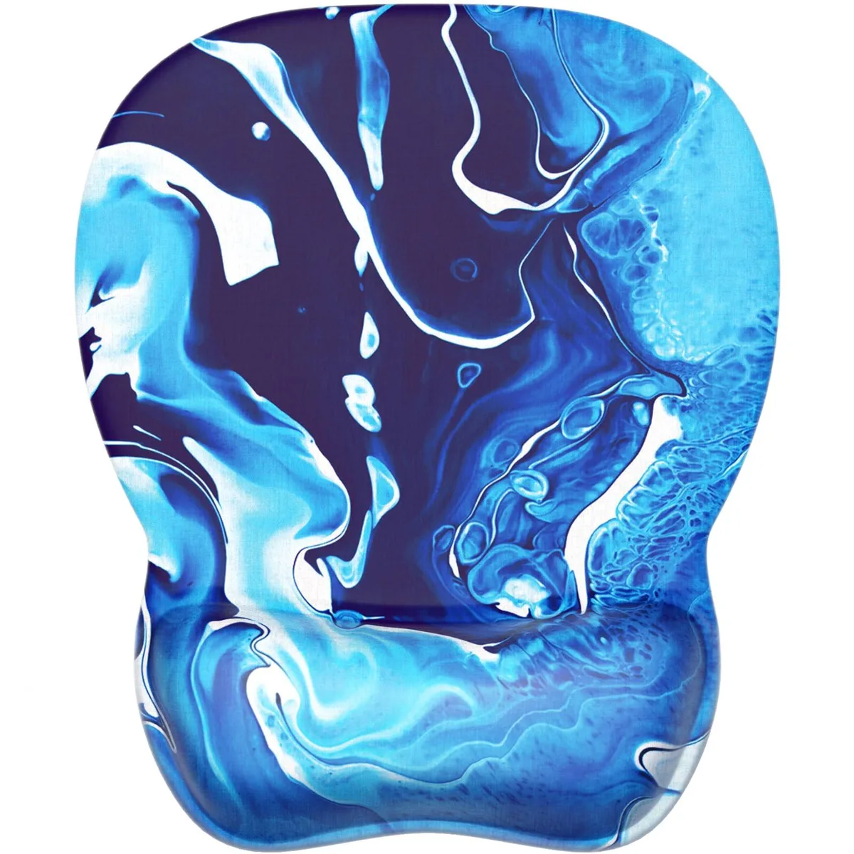 KEHIPI KEHIPI Ergonomic Mouse Pad with Gel Wrist Rest, Blue Waves, 9.4 x 8.1 in — product photo