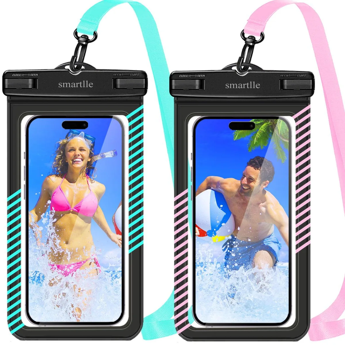 No Sew No Sew 24FRM2PCCYNPK-B waterproof case 2-pack cyan pink 7.2 in — product photo