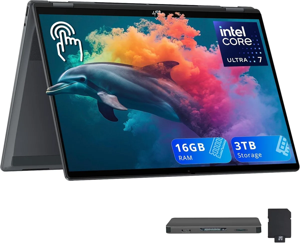HP HP OmniBook X Flip 2-in-1 16" 2K Touchscreen Intel Core Ultra 7 256V 16GB 2TB SSD Gray — product photo