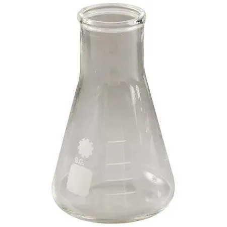 Clear glass Erlenmeyer flask, wide neck, 250 mL, pack of 12