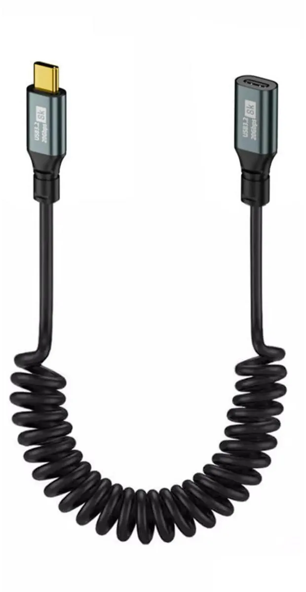 SMUGDESK SMUGDESK Coiled USB C Extension Cable USB 3.2 20Gbps 100W 8K 60Hz 6ft — product photo