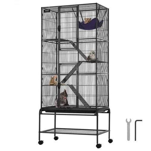 VEVOR VEVOR 69" 4-Tier Metal Small Animal Cage with Tray &amp; 3 Ramps — product photo