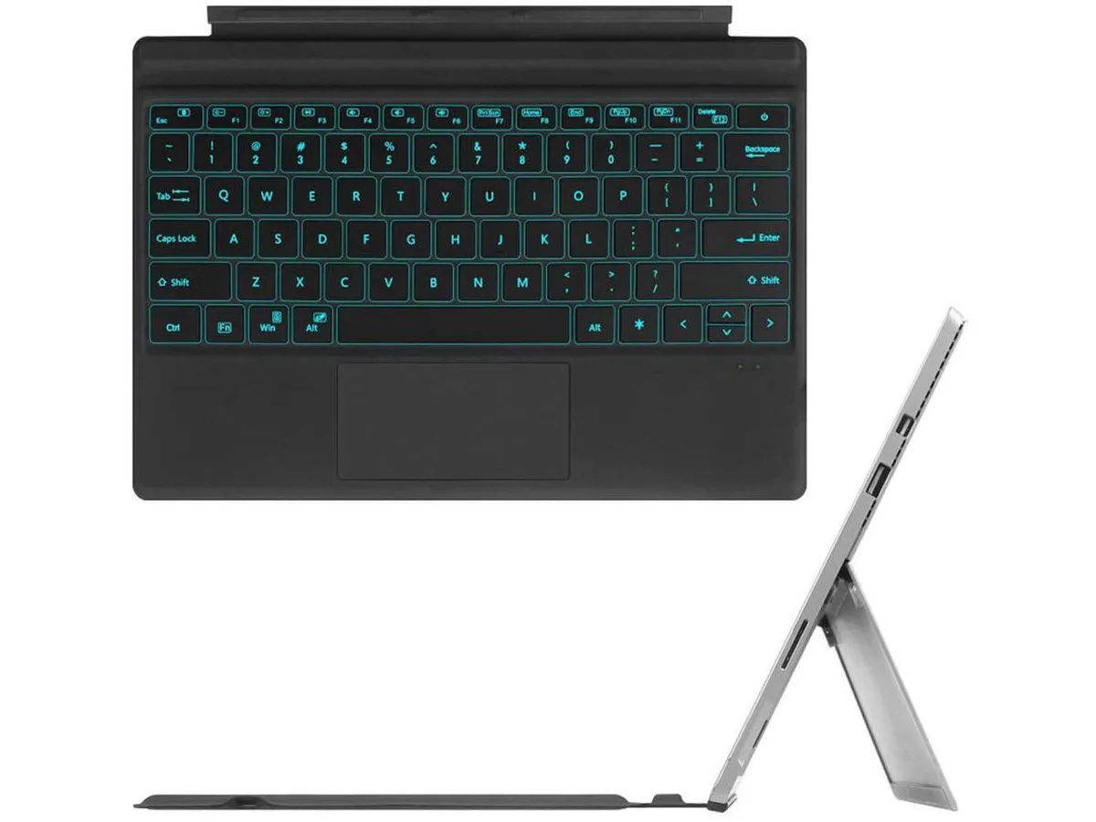 BONAEVER BONAEVER Type Cover for Surface Pro 7 Plus/7/5/4/3 12.3in 7-Color Backlit Bluetooth 5.1 Keyboard Trackpad — product photo