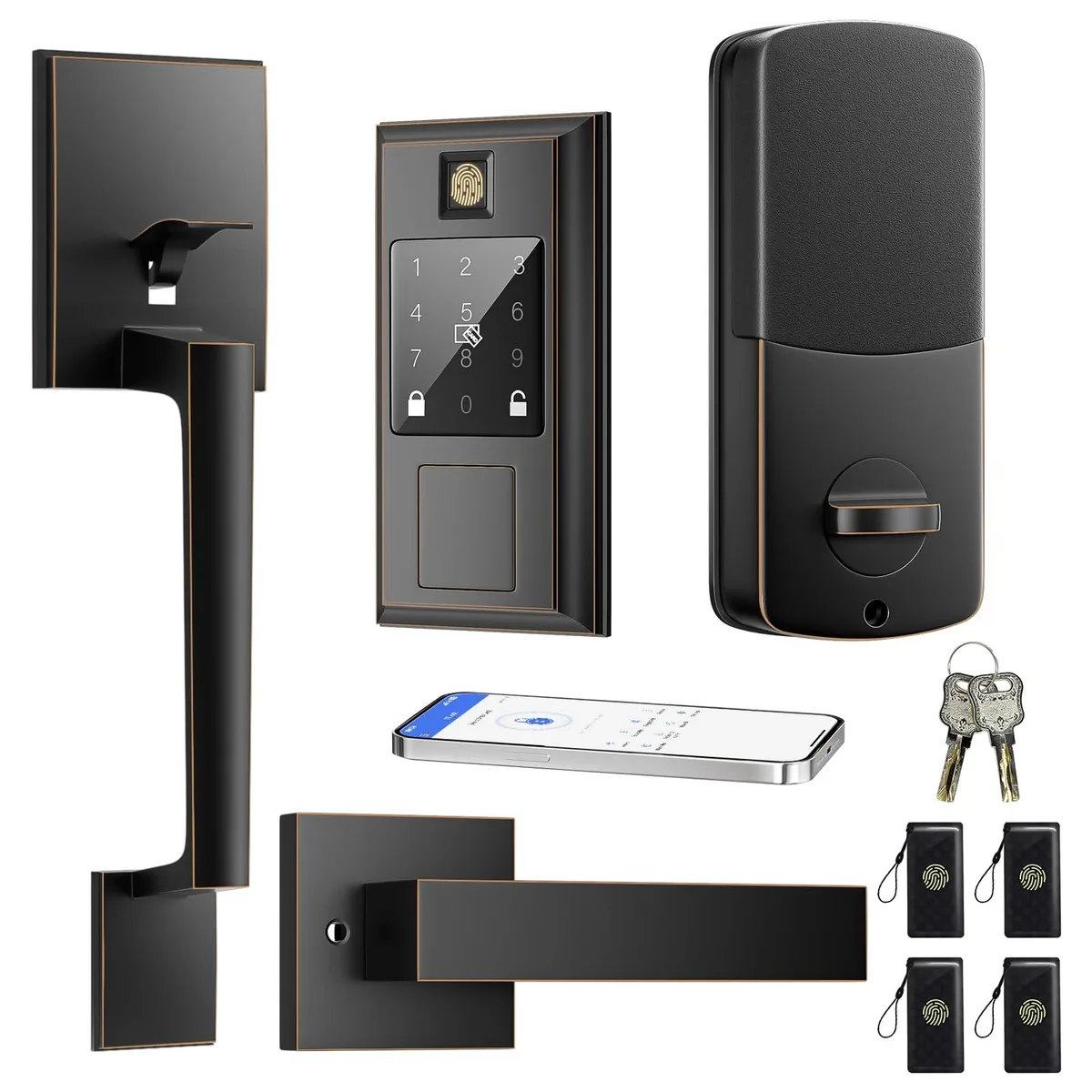 DNBeffulgent DNBeffulgent Fingerprint Smart Lock Set Oil Rubbed Bronze — product photo
