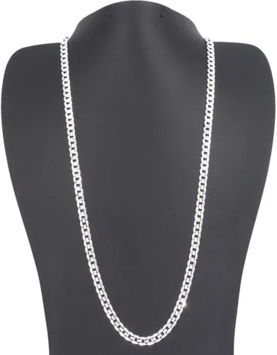 MST MST CURB150-22 925 Sterling Silver 5.2mm Flat Curb Chain Necklace 22in 13g — product photo